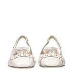Jimmy Choo White Leather Flat Sandals