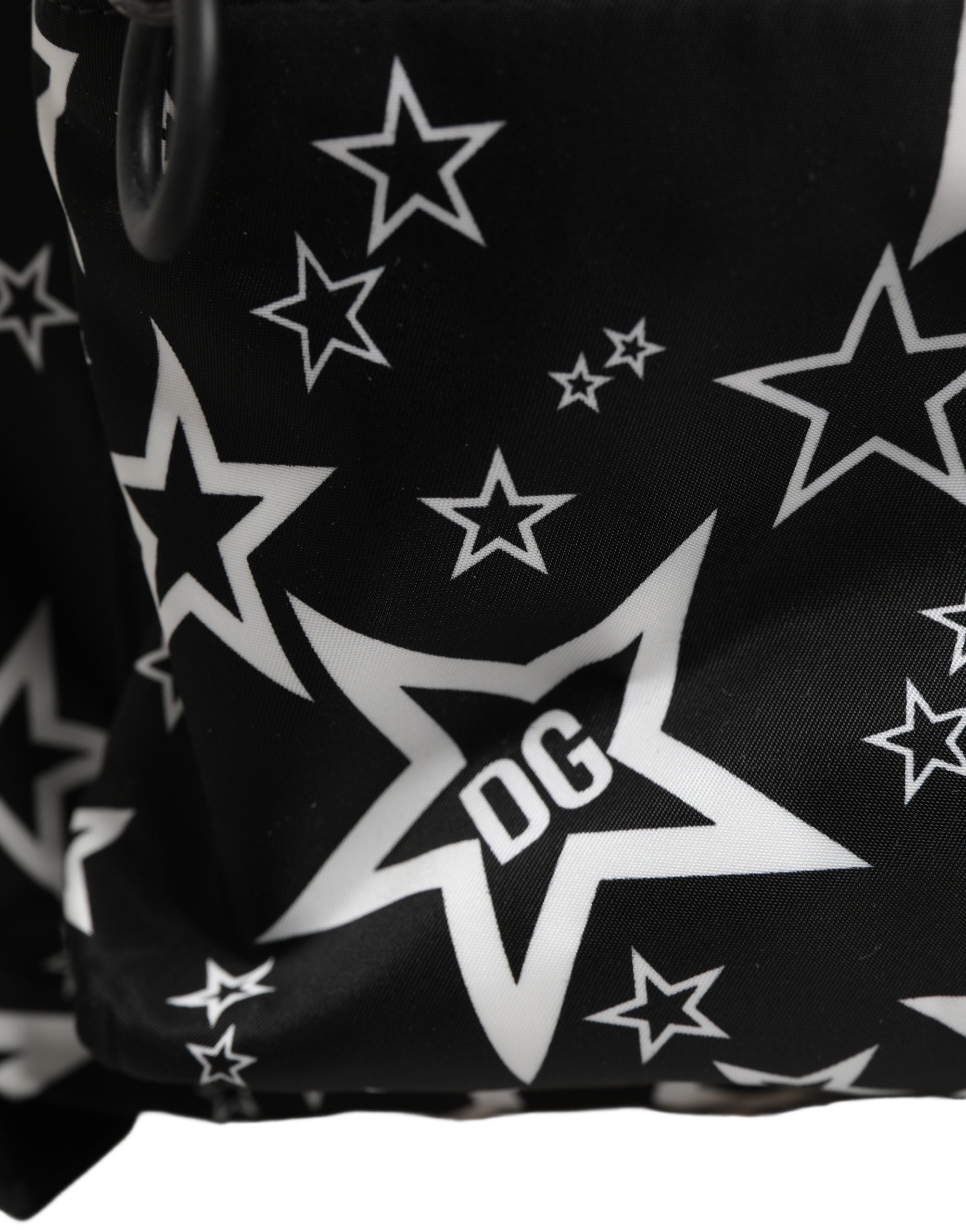 Dolce & Gabbana Black Millenial Stars Nylon Travel Backpack Borse Bag