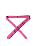 Dolce & Gabbana Fuchsia Pink Silk Satin Wide Adjustable Men Necktie Tie