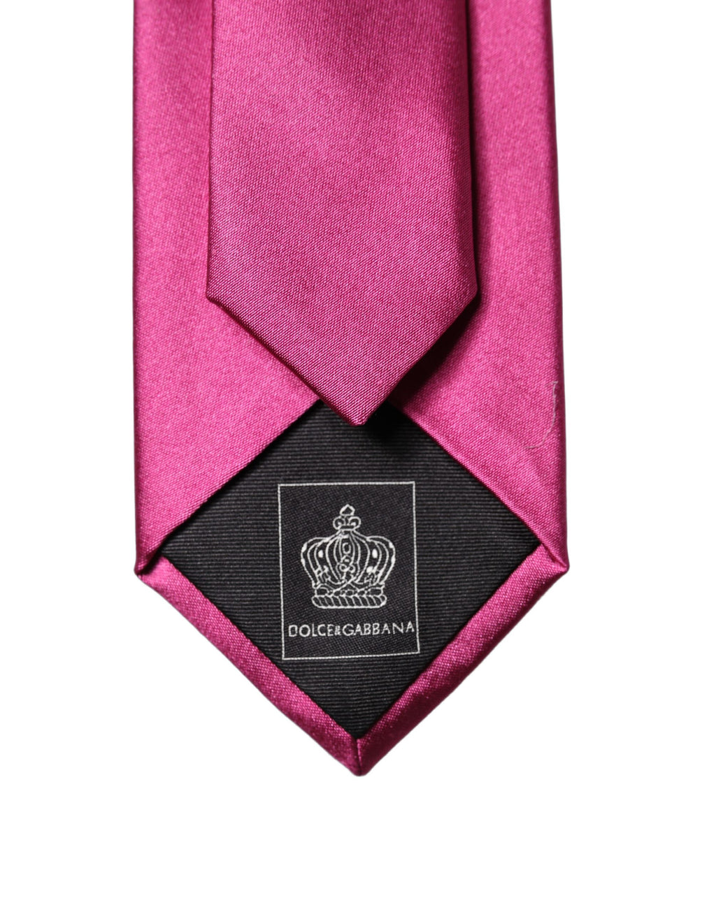 Dolce & Gabbana Fuchsia Pink Silk Satin Wide Adjustable Men Necktie Tie