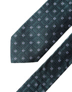 Dolce & Gabbana Dark Green Patterned Silk Adjustable Men Necktie Tie