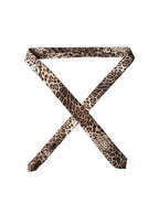 Dolce & Gabbana Brown Leopard Print Silk Adjustable Men Necktie Tie