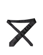 Dolce & Gabbana Brown Logo Embroidery Silk Adjustable Men Necktie Tie