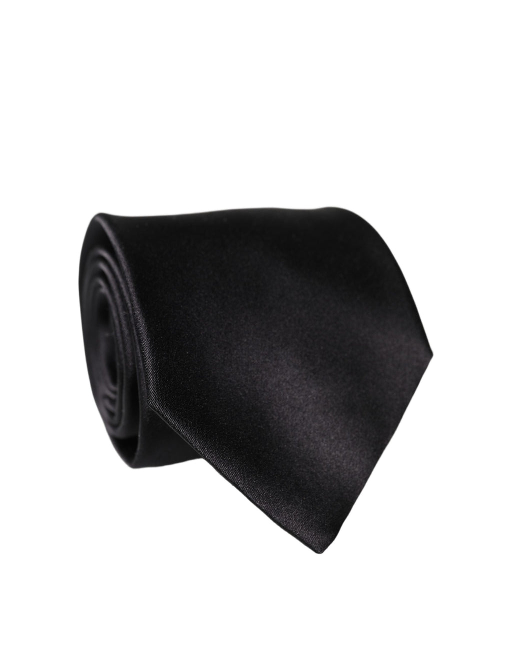 Dolce & Gabbana Black Satin 100% Silk Adjustable Men Tied Necktie Tie