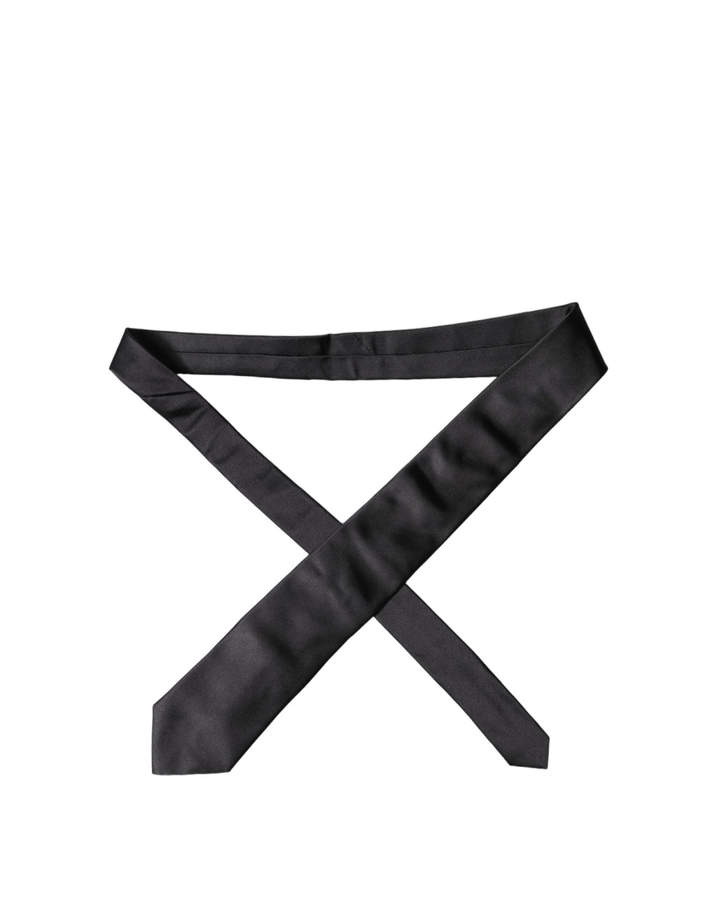 Dolce & Gabbana Black Satin 100% Silk Adjustable Men Tied Necktie Tie