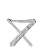 Dolce & Gabbana Gray Satin 100% Silk Adjustable Men Tied Necktie Tie