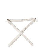 Dolce & Gabbana Off White Solid 100% Silk Adjustable Men Tied Necktie Tie