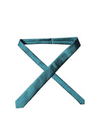 Dolce & Gabbana Deep Teal Solid Silk Adjustable Men Tied Necktie Tie