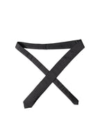 Dolce & Gabbana Black Solid 100% Silk Adjustable Men Tied Necktie Tie