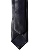 Dolce & Gabbana Black Solid Lamb Leather Adjustable Men Tied Necktie Tie