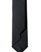 Dolce & Gabbana Black Solid 100% Silk Adjustable Men Tied Necktie Tie