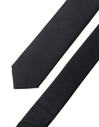 Dolce & Gabbana Black Solid 100% Silk Adjustable Men Tied Necktie Tie