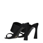 Versace Black Leather Stiletto Heel Sandals