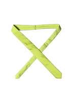Dolce & Gabbana Neon Green Silk Satin Wide Adjustable Men Necktie Tie