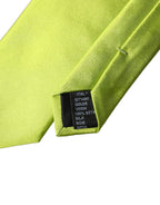 Dolce & Gabbana Neon Green Silk Satin Wide Adjustable Men Necktie Tie