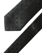 Dolce & Gabbana Black Geometric Silk Adjustable Men Tied Necktie Tie