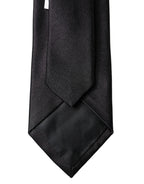 Dolce & Gabbana Black Solid Silk Satin Wide Adjustable Men Necktie Tie