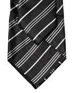 Dolce & Gabbana Black White Stripes Silk Adjustable Women Necktie Tie