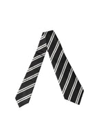 Dolce & Gabbana Black White Stripes Silk Adjustable Women Necktie Tie