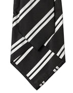 Dolce & Gabbana Black White Stripes Silk Adjustable Women Necktie Tie