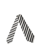 Dolce & Gabbana Black White Stripes Silk Adjustable Women Necktie Tie