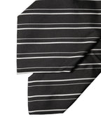 Dolce & Gabbana Black White Stripes Silk Adjustable Women Necktie Tie