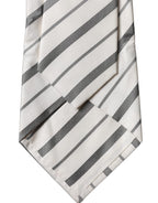 Dolce & Gabbana Black White Stripes Silk Adjustable Women Necktie Tie