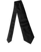 Dolce & Gabbana Black Solid Satin Silk Adjustable Women Necktie Tie