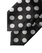 Dolce & Gabbana Black White Polka Dot Silk Adjustable Women Necktie Tie