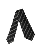 Dolce & Gabbana Black White Stripes Silk Adjustable Women Necktie Tie
