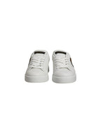 Dolce & Gabbana White Gold Crest Crown Portofino Sneakers Shoes