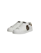 Dolce & Gabbana White Gold Crest Crown Portofino Sneakers Shoes