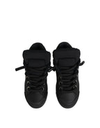 Dolce & Gabbana Black Leather Low Top Portofino Sneakers Shoes