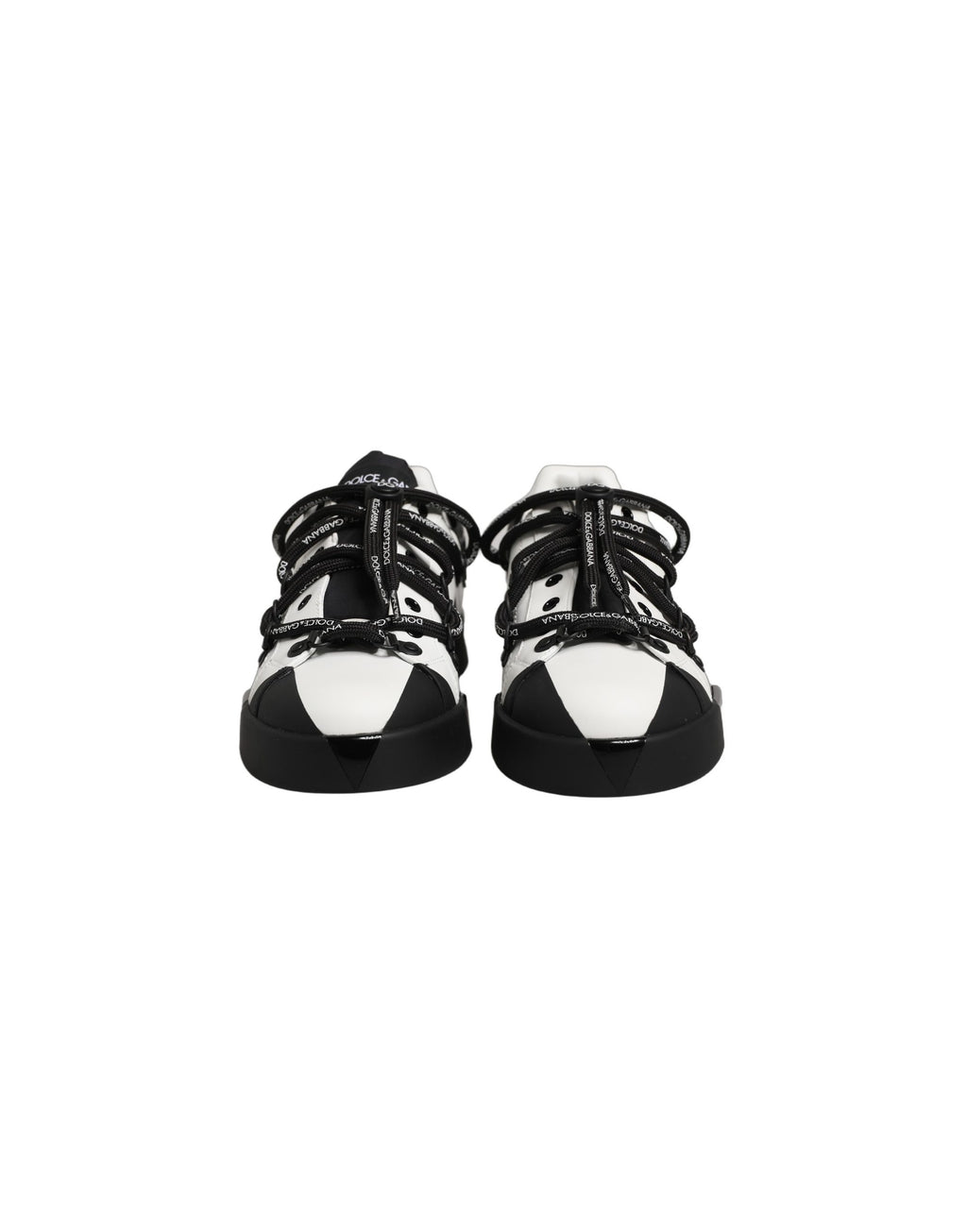 Dolce & Gabbana White Black DG Logo PORTOFINO Sneakers Shoes