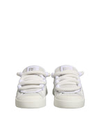 Dolce & Gabbana White Calfskin Leather Low Top Sneakers Shoes