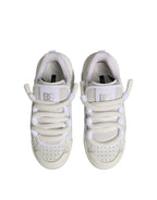 Dolce & Gabbana White Calfskin Leather Low Top Sneakers Shoes