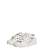 Dolce & Gabbana White Calfskin Leather Low Top Sneakers Shoes