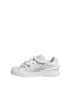 Dolce & Gabbana White Calfskin Leather Low Top Sneakers Shoes