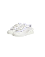 Dolce & Gabbana White Calfskin Leather Low Top Sneakers Shoes