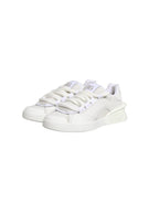 Dolce & Gabbana White Calfskin Leather Low Top Sneakers Shoes