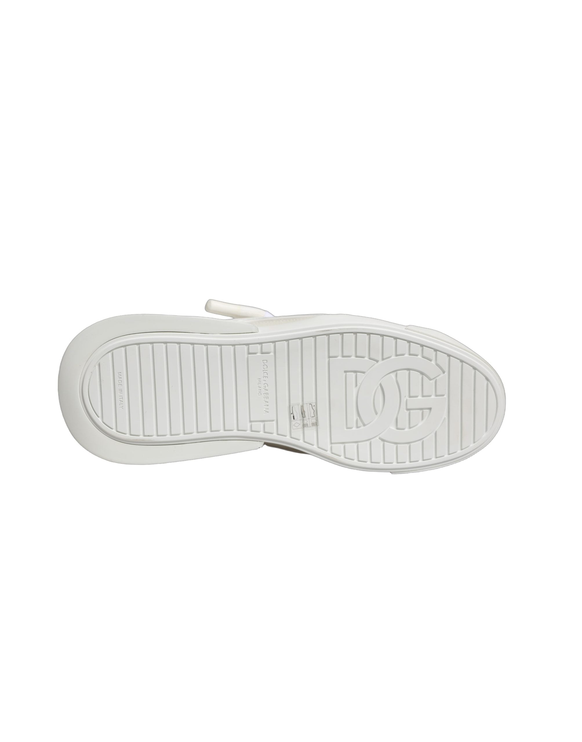 Dolce & Gabbana White Calfskin Leather Low Top Sneakers Shoes