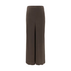 Brunello Cucinelli Brown Acetate Midi Skirt