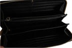 Saint Laurent Black and Gold leather logo zip wallet