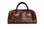 Etro Pattern red, brown, gold canvas duffel bag