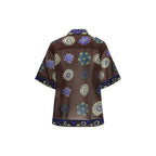 Alemais Brown Ramie Pattern Shirt