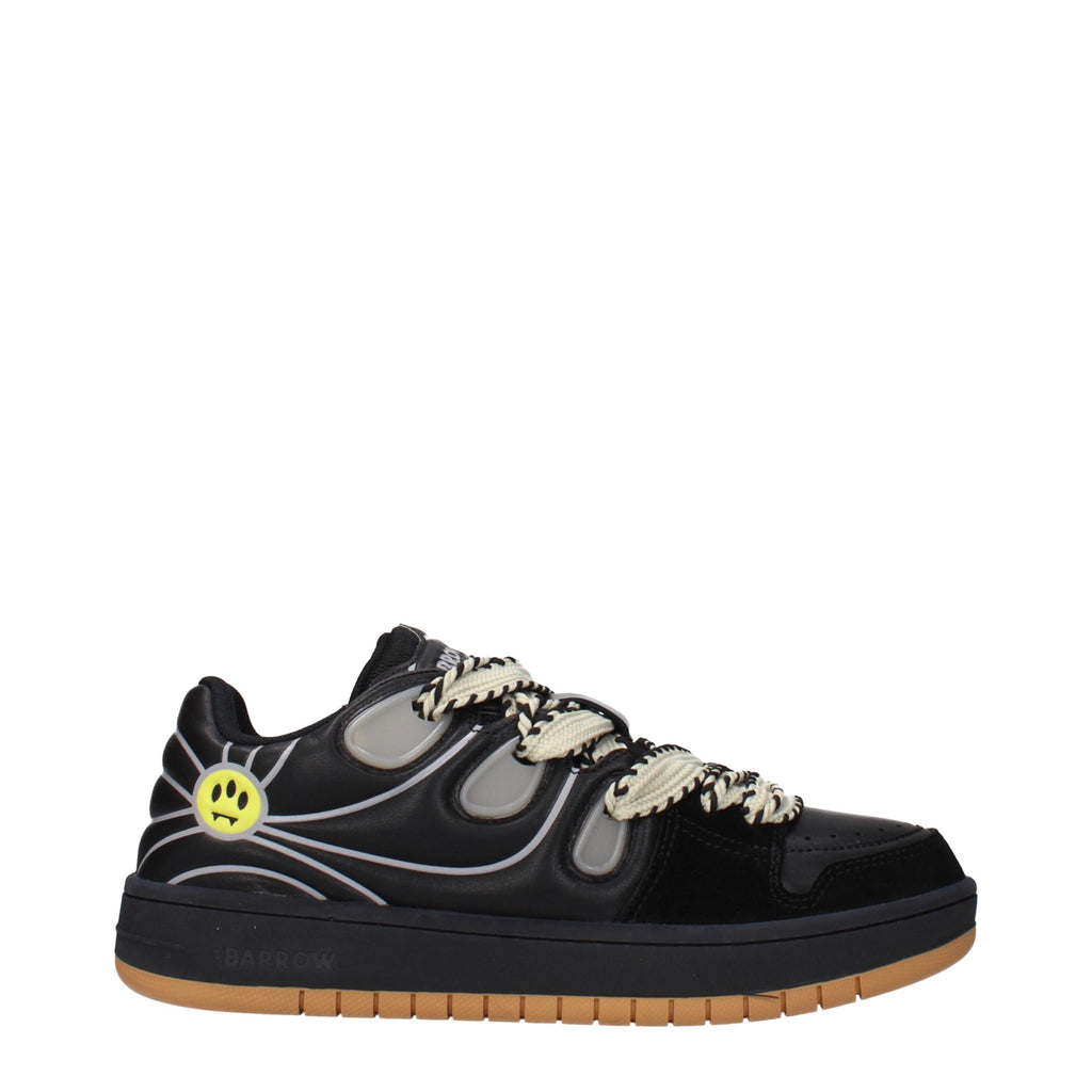 Barrow Black Leather Low Top Sneakers