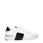 Philipp Plein White Leather Low Top Sneakers