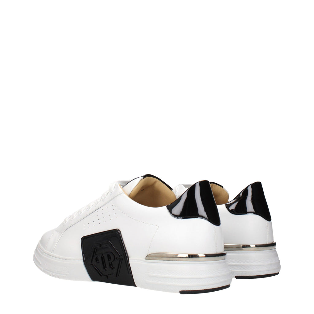 Philipp Plein White Leather Low Top Sneakers