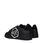 Philipp Plein Black Leather Low Top Sneakers
