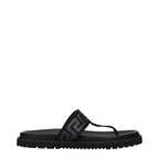 Versace Black Fabric Flip-Flop Sandals